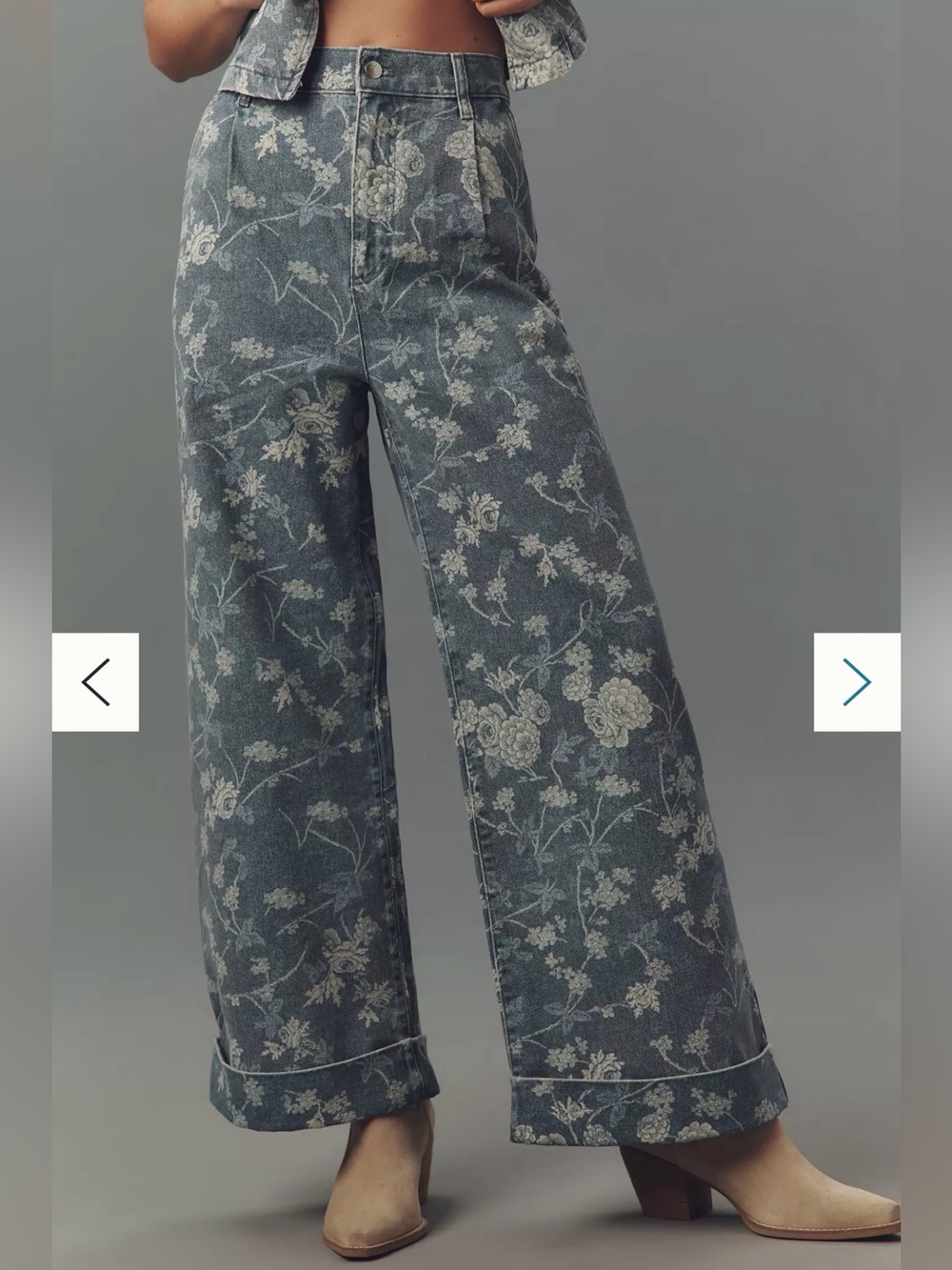 Pilcro The Leon Double Hem HR Wide-Leg Cuffed jeans